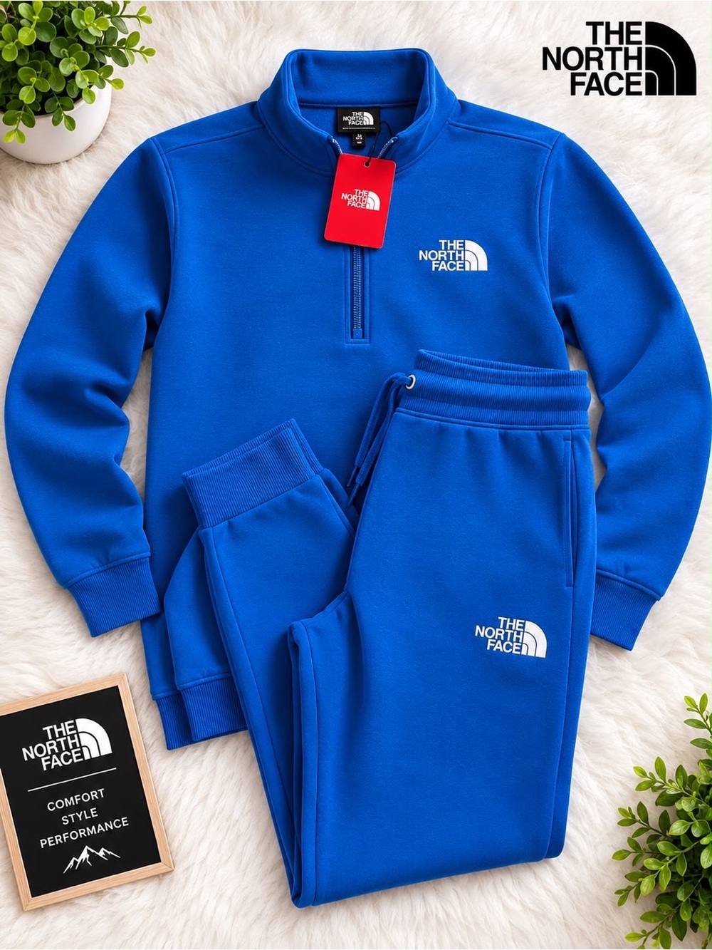The North Face Kids Royal Blue Sweatshirt & Jogger Set